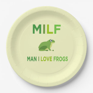 man i love frogs vegan paper plates
