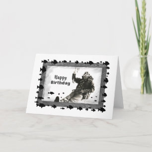 Man Ice Fishing, Birthday, Blank Card