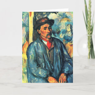 Man in a Blue Smock - Paul Cezanne - c1896 Card