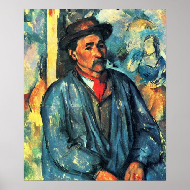 Man in a Blue Smock - Paul Cezanne - c1896 Poster (Front)