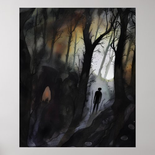 Man In A Creepy Forest Poster