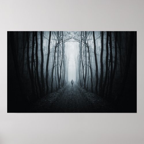 Man In A Dark Fantasy Forest Poster
