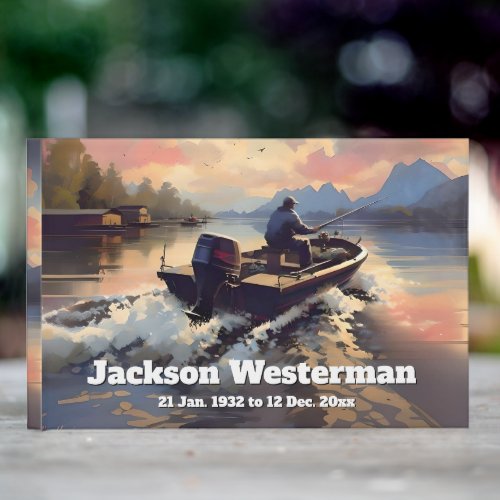 Man in a Fishing Boat on Lake Memorial   Guest Book