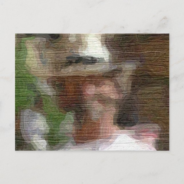 Man in a Straw Hat Postcard (Front)