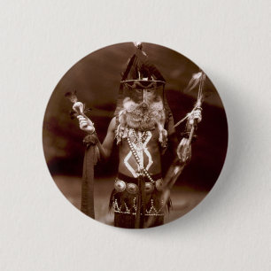 man in ceremonial dress pinback button