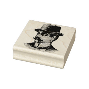 Man in Derby Hat Vintage Rubber Art Stamp