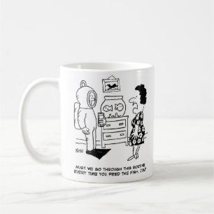 Man in Diver Suit to Feed Fish Tropical Fish Owner Coffee Mug