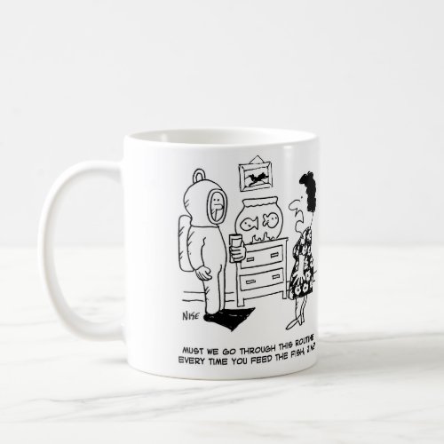Man in Diver Suit to Feed the Fish Coffee Mug