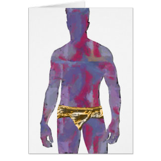 Man in Gold Underwear Cards