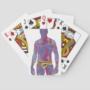 Man in Gold Underwear Poker Cards