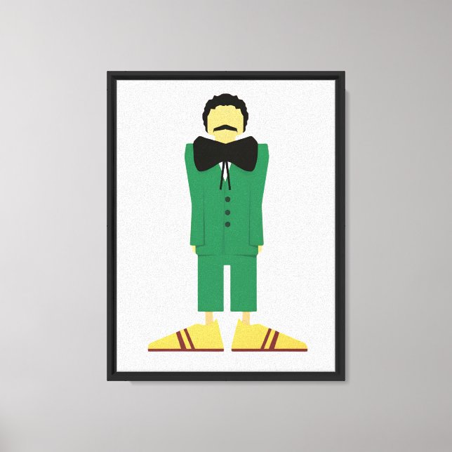  Man in Green Suit Art Retro Abstract Canvas Print (Front)