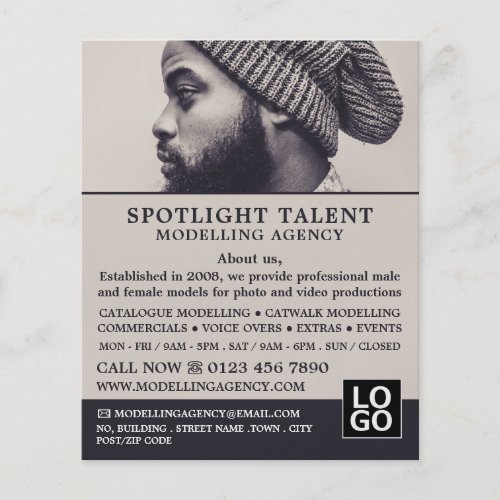 Man in Hat Modelling Agency Model Agent Advert Flyer