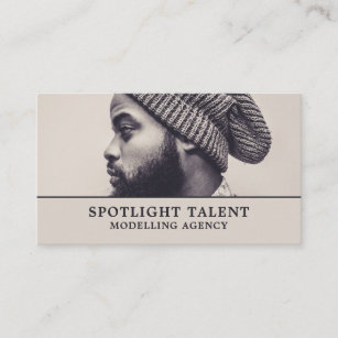 Man in Hat, Modelling Agency, Model Agent Business Card
