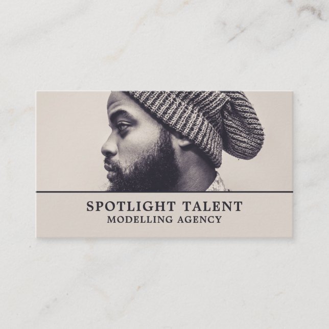 Man in Hat, Modelling Agency, Model Agent Business Card (Front)