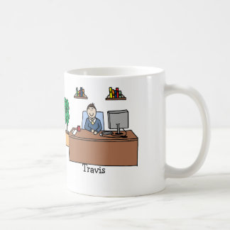 Man in office - customize coffee mug