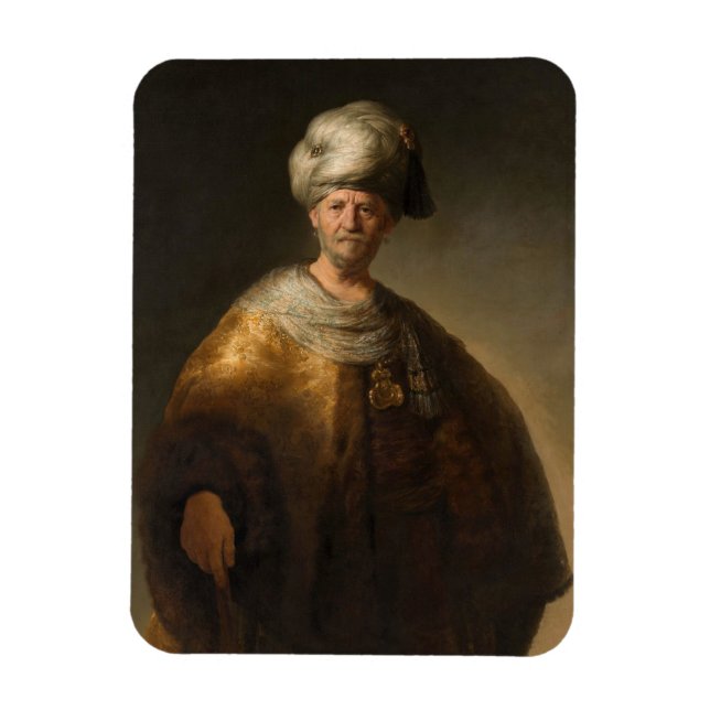 Man in Oriental Costume, by Rembrandt van Rijn Magnet (Vertical)