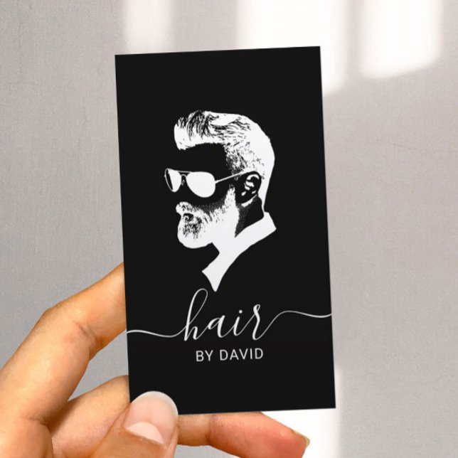 Man in Sunglasses Hair Stylist Barber Barbershop Business Card (Creator Uploaded)