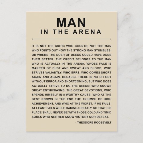 Man In The Arena _ Daring Greatly Announcement Postcard