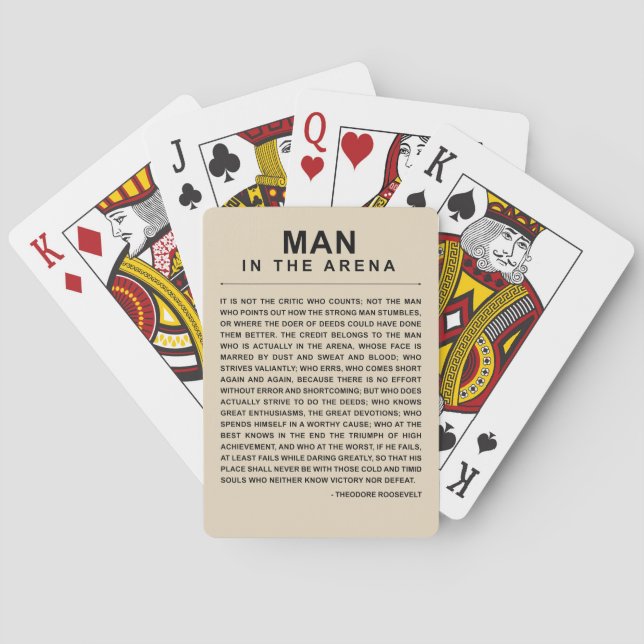 Man In The Arena - Daring Greatly Poker Cards (Back)