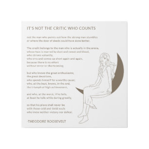 Man in the Arena Quote Inspirational Positivity Gallery Wrap