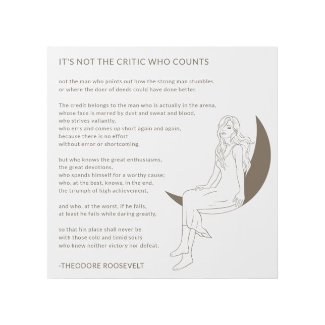 Man in the Arena Quote Inspirational Positivity Gallery Wrap (Front)