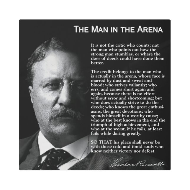 MAN in the ARENA Speech Metal Print (Front)
