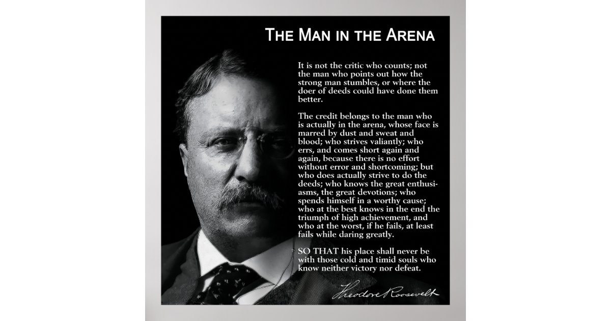 MAN in the ARENA Speech Poster | Zazzle
