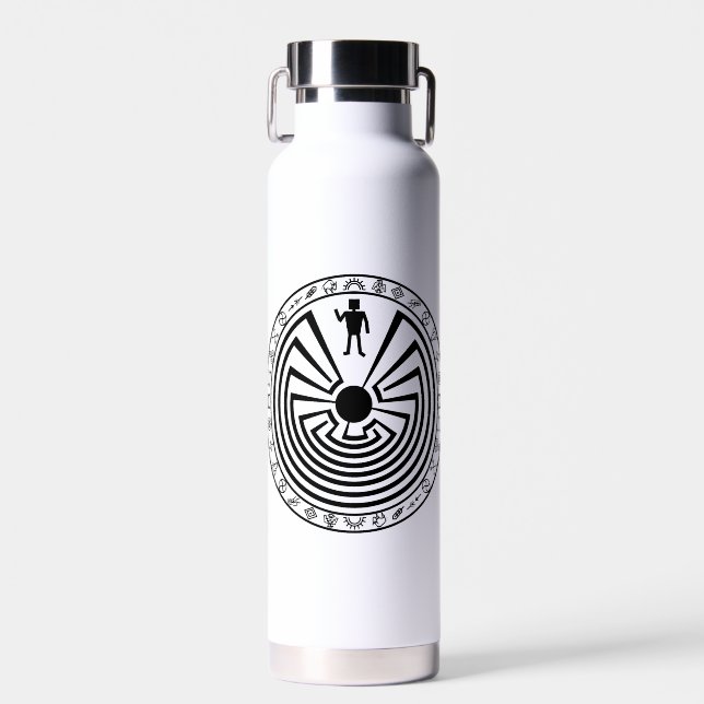 Man in the Maze [black] Water Bottle (Front)