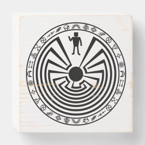 Man in the Maze black Wooden Box Sign
