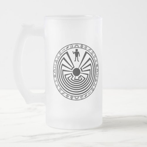 Man in the Maze Frosted Glass Beer Mug