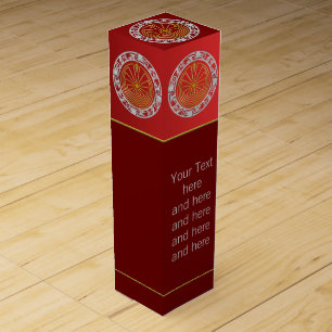 MAN IN THE MAZE gold silver + your Text Wine Box