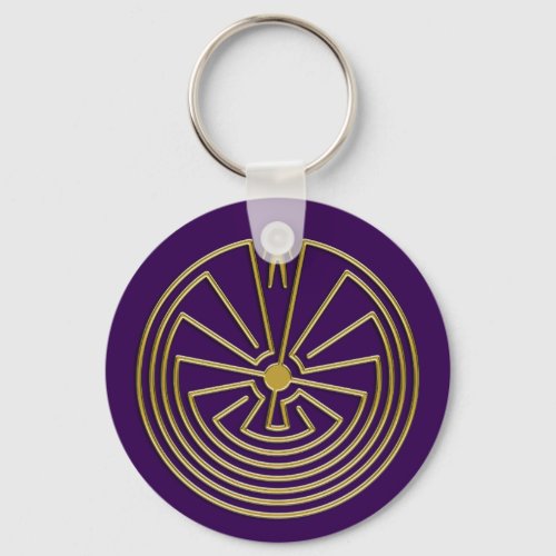 MAN IN THE MAZE gold  your background Keychain
