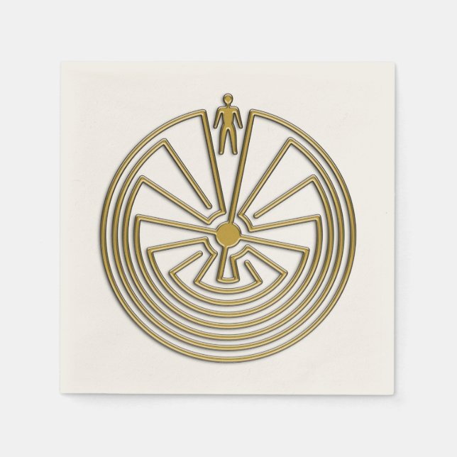 MAN IN THE MAZE gold + your background Napkins (Front)