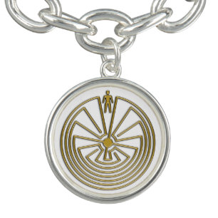 MAN IN THE MAZE gold + your Text Bracelet