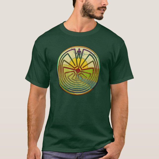 MAN IN THE MAZE landscape + your background T-Shirt (Front)