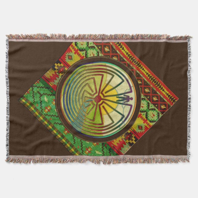 MAN IN THE MAZE landscape + your background Throw Blanket (Front)