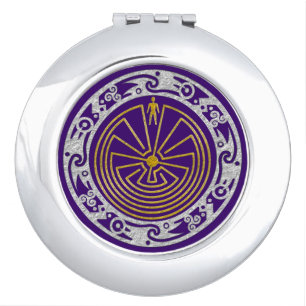 Man in the Maze - ornament - gold silver Vanity Mirror