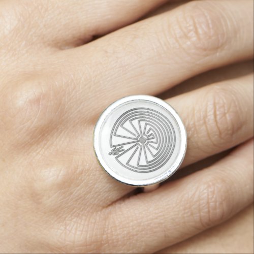 MAN IN THE MAZE silver Ring