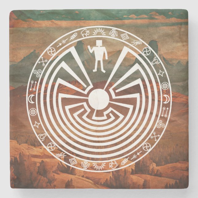 Man in the Maze Stone Coaster (Front)