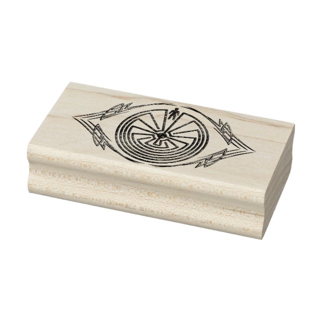 MAN IN THE MAZE - tribal tattoo frame I Rubber Stamp (Stamp)