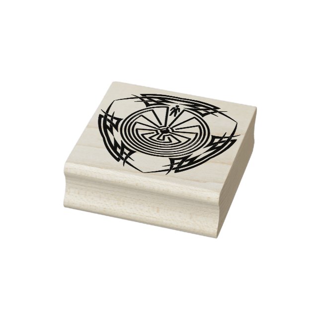 MAN IN THE MAZE - tribal tattoo frame II Rubber Stamp (Stamp)