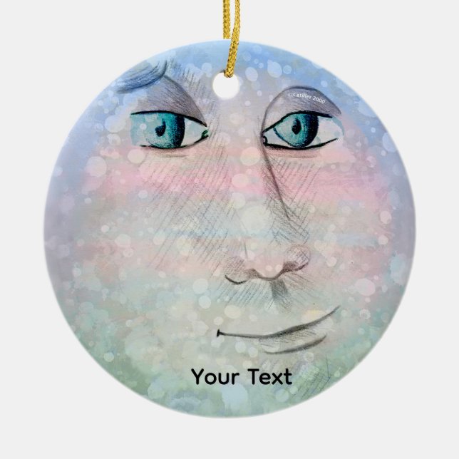 Man in the Moon Ceramic Ornament (Front)