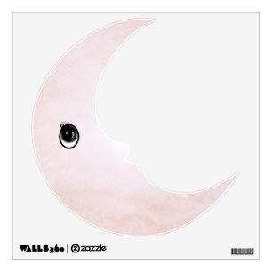 Man In the Moon Misty Pink Wall Decal