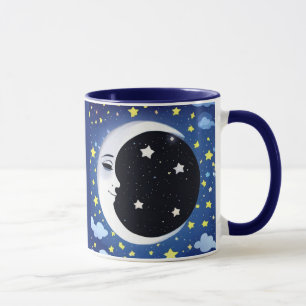 Man in the Moon on a Starry Background Mug