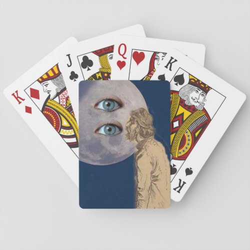 man in the moon outsider art playing card