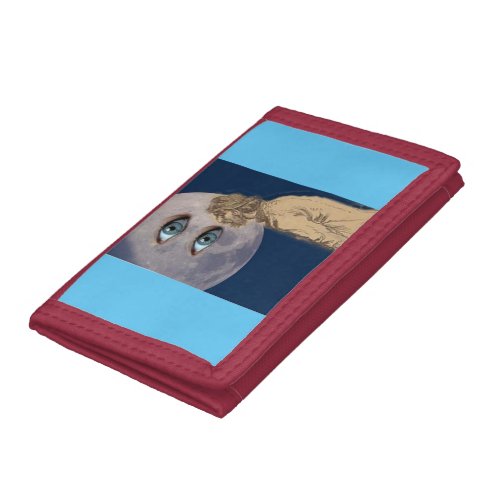 man in the moon  trifold wallet