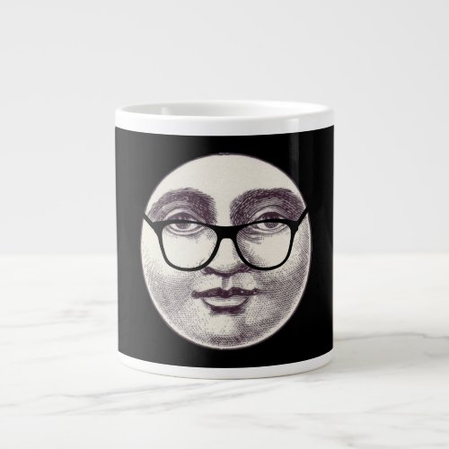 Man in the moon vintage full face eye glasses  giant coffee mug
