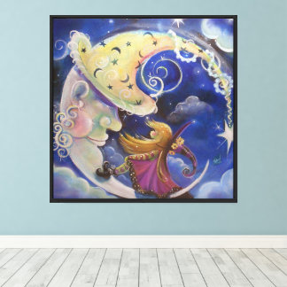 Man-in-the-Moon with friend Canvas Print