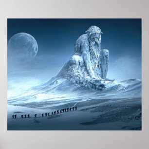 Man in the Mountain Fantasy Sculpture Poster