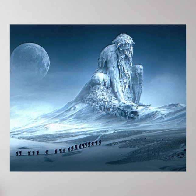 Man in the Mountain Fantasy Sculpture Poster (Front)